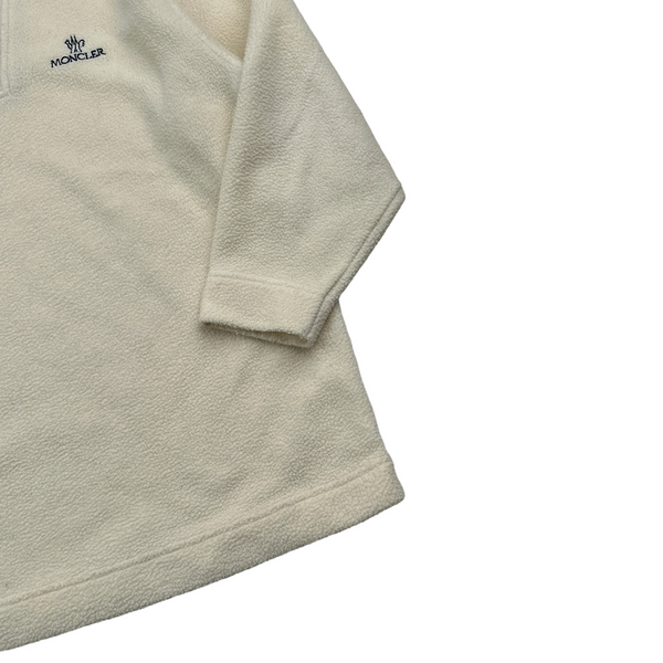 Moncler Grenoble Vintage Cream Soft Quarter Zip Jumper - XL