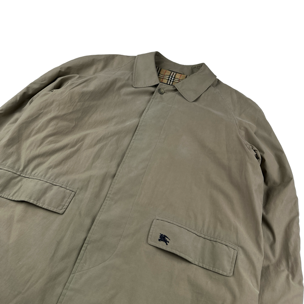Burberry Nova Check Lined Nylon Padded Long Jacket - Large