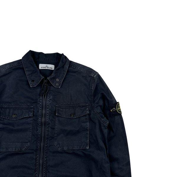 Stone Island 2015 Navy Thick Cotton Overshirt - Medium
