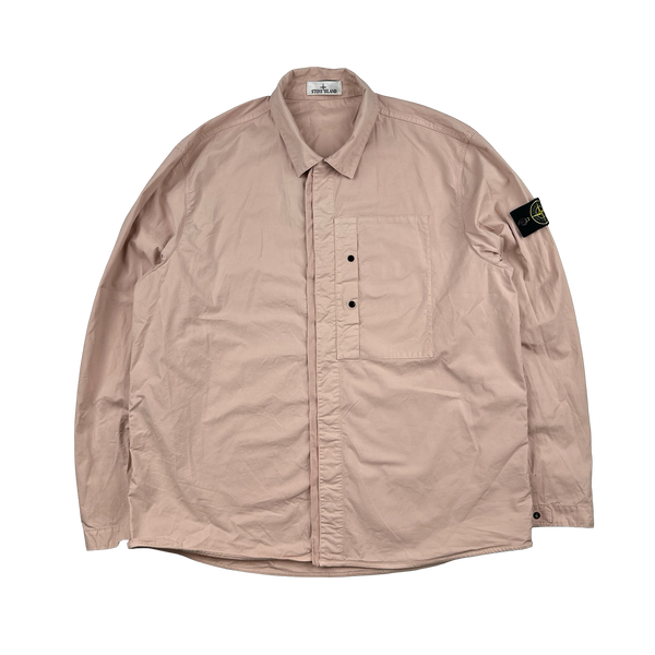 Stone Island 2025 New Season Pink Cotton Overshirt - XXL