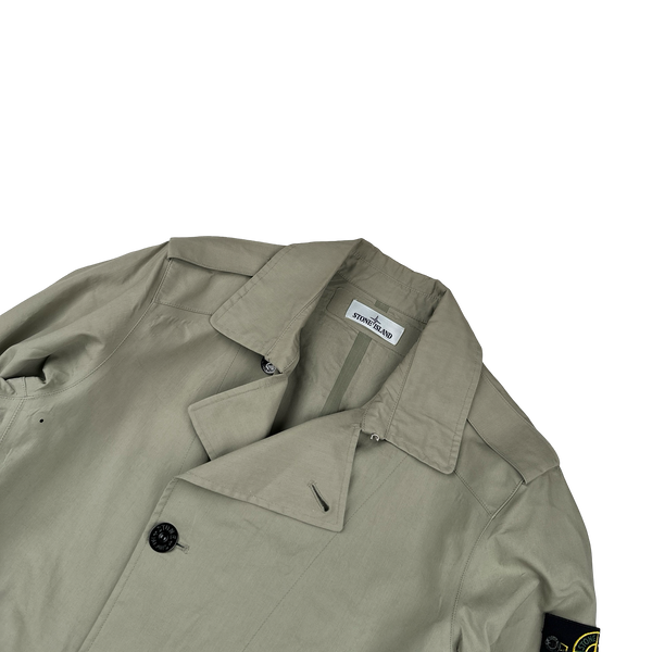 Stone Island 2015 Tan 3L Performance Cotton Trench Coat - Large