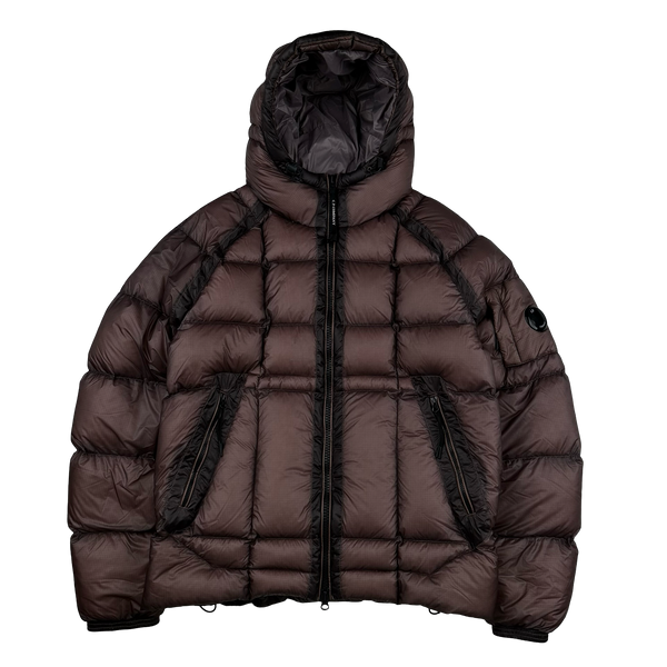 CP Company Plum Down Filled DD Shell Lens Viewer Puffer Jacket - Large