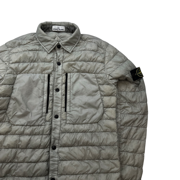 Stone Island Grey Down Filled Overshirt - Medium