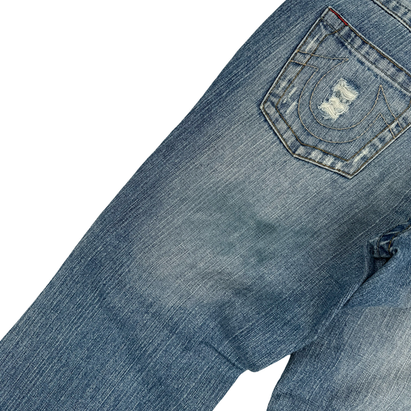 True Religion Joey Big T Light Wash Embroidered Jeans - Small