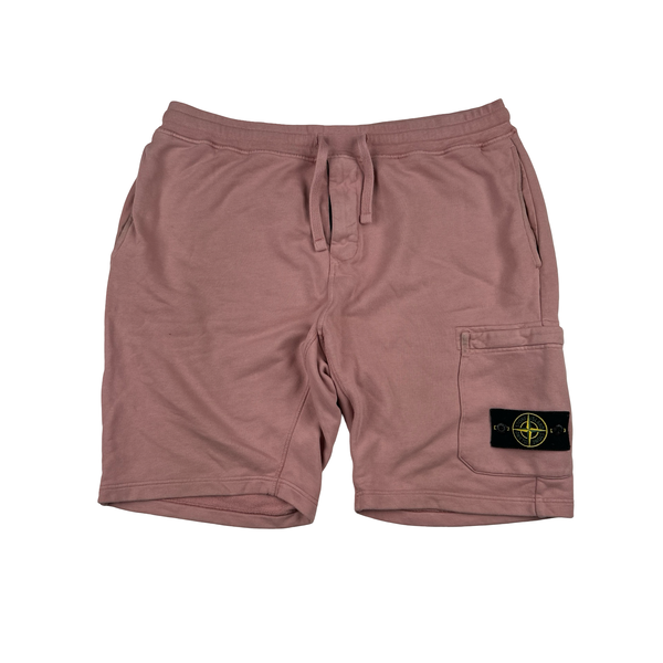 Stone Island 2021 Pink Fleece Cotton Shorts - XL