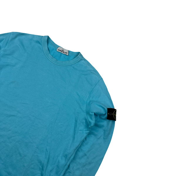 Stone Island 2023 Blue Cotton Crewneck - Medium