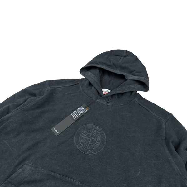 Stone Island x Supreme 2019 Grey Dust Treatment Hoodie - Large