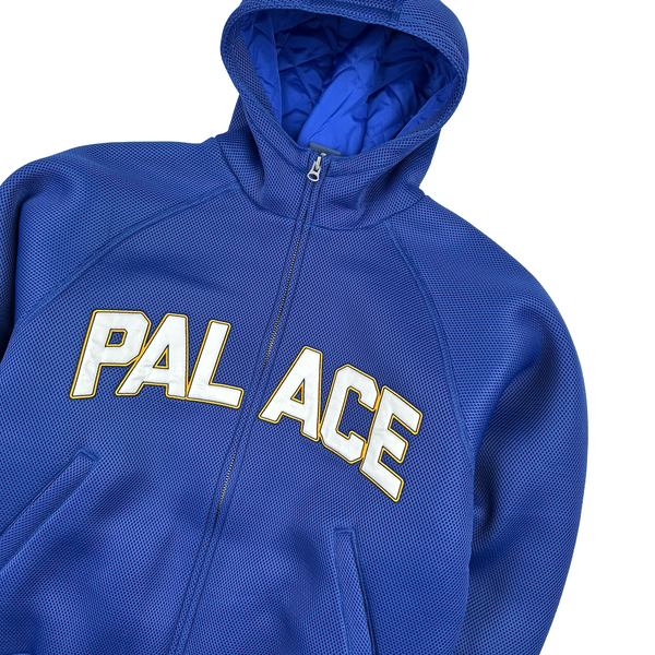 Palace Arctic Blue Mesher Fleece Spellout Jacket - Large