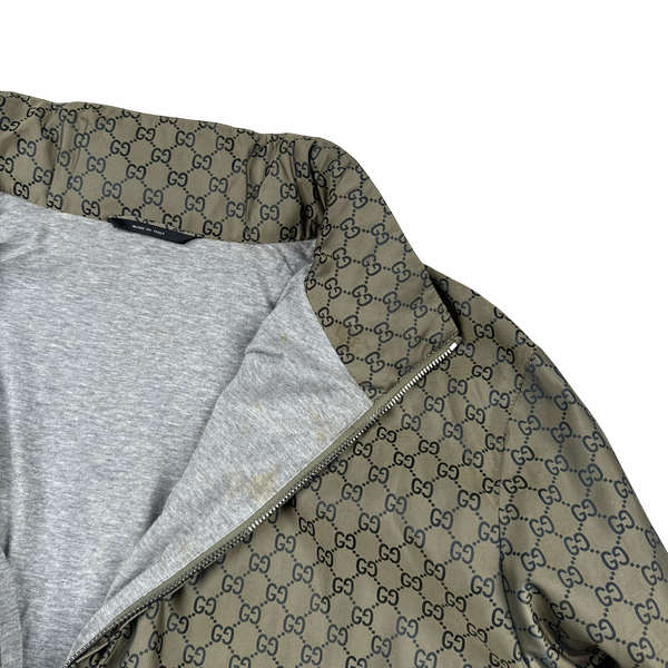 Gucci Monogram Zipped Silk Jersey Lined Jacket - XXL