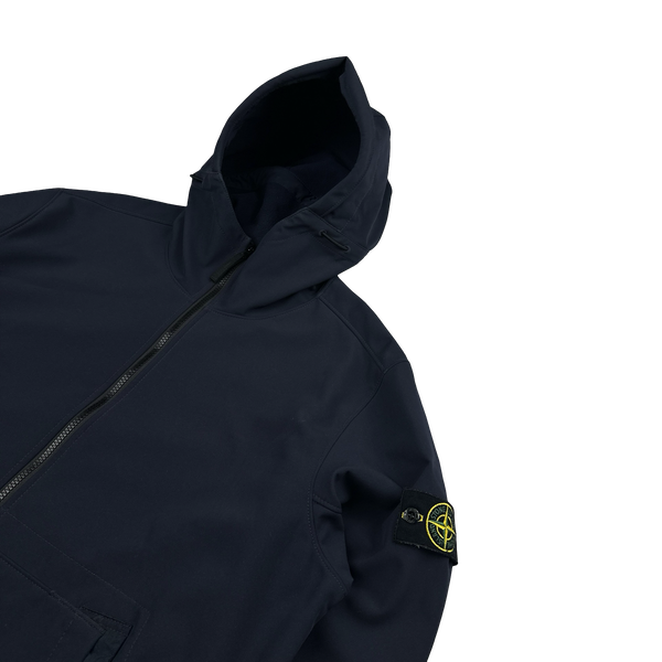 Stone Island 2022 Navy E-Dye Soft Shell Jacket - XXL