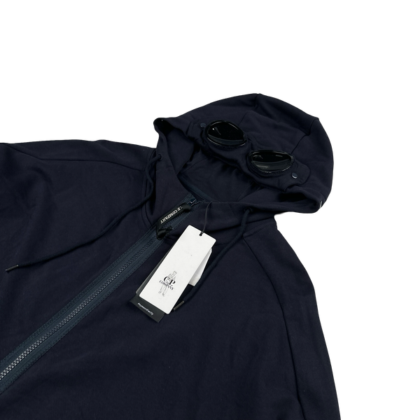 CP Company Navy Goggle Cotton Zip Up Hoodie - XXL