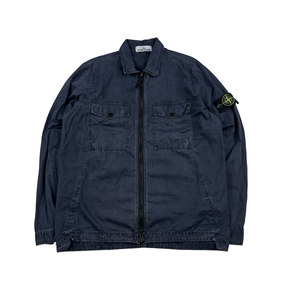 Stone Island 2019 Navy Garment Dyed Overshirt - Medium