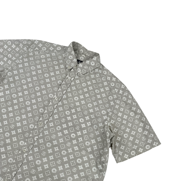Stussy LV Monogram Record White Buttoned Shirt - Large