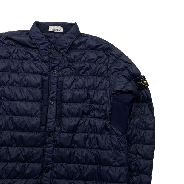 Stone Island Navy Micro Yarn Down Overshirt - 3XL