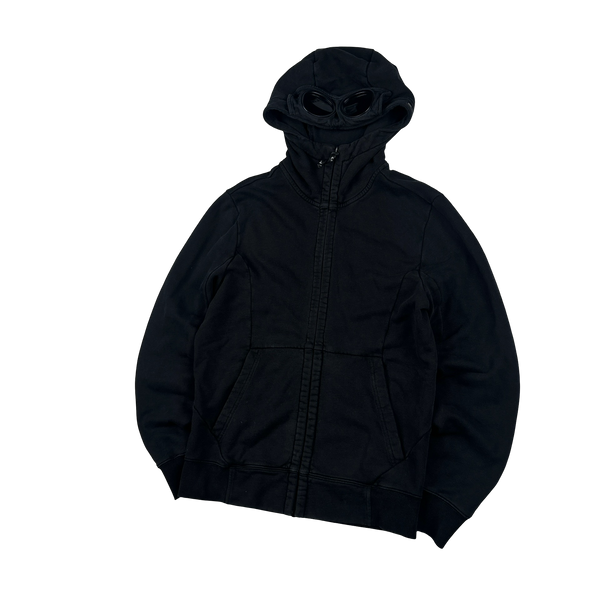 CP Company Black Cotton Goggle Hoodie - Medium