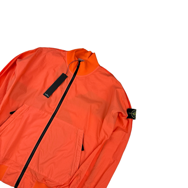 Stone Island 2022 Neon Coral Nylon Metal Rip Stop Short Set - Small