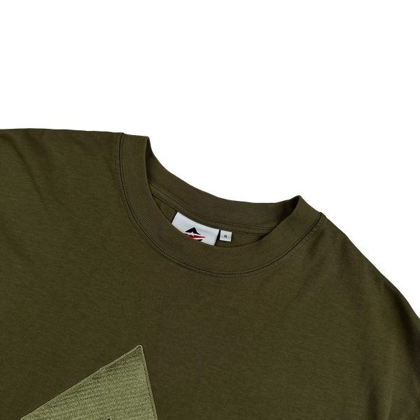 Avirex Khaki Embroidered Spellout T Shirt - Small
