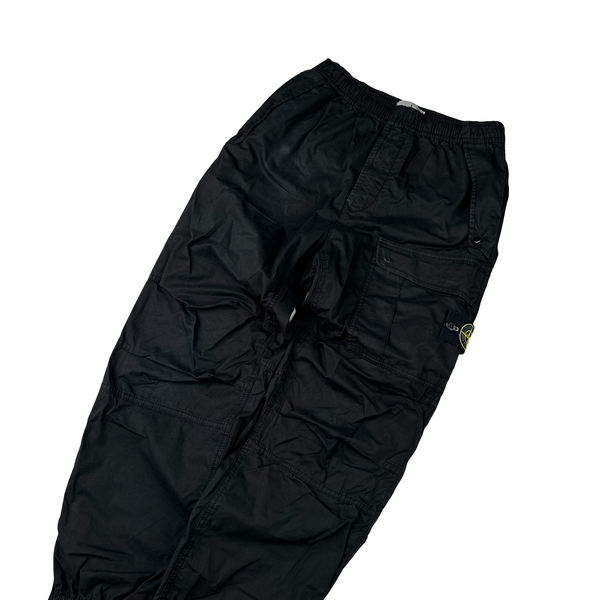 Stone Island 2024 Black Loose Fit Cargo Trousers - 28"