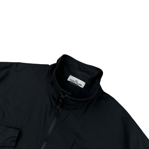 Stone Island 2019 Black Cotton High Neck Overshirt - 3XL