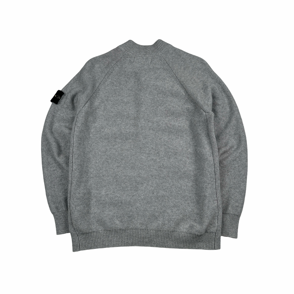 Stone Island 2016 Grey Buttoned Wool Cardigan - Medium
