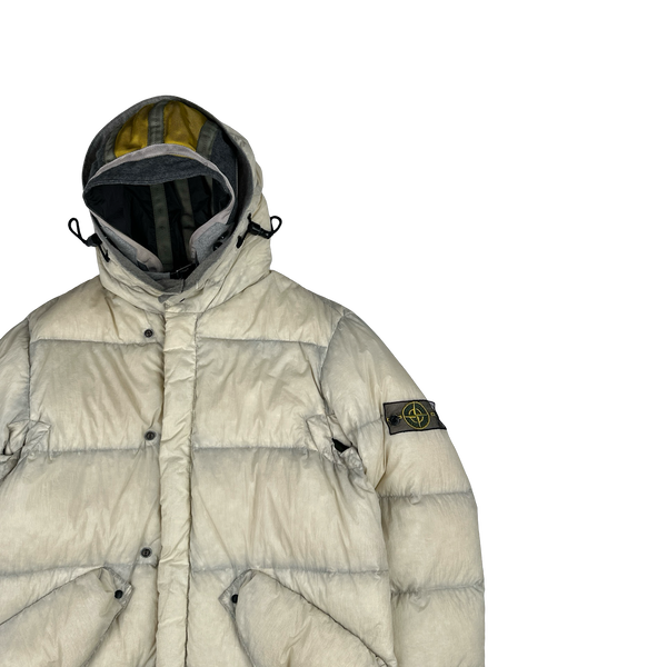 Stone Island 2009 Opaque Nylon Tela Down Dual Hood Jacket - Medium