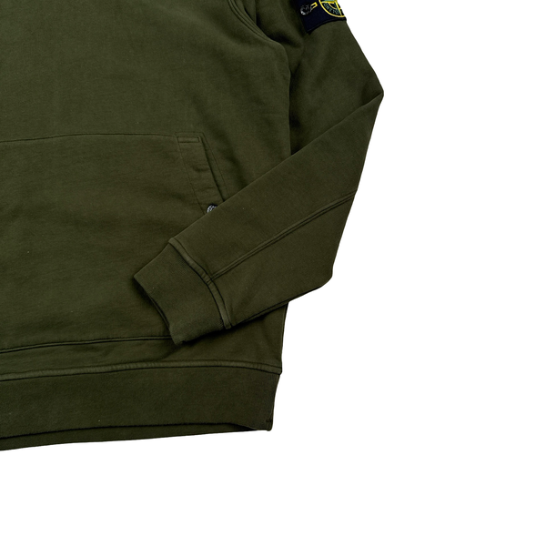 Stone Island 2023 Green Cotton Fleece Hoodie Jumper - Small