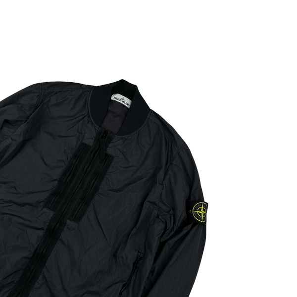 Stone Island 2017 Black Garment Dyed Crinkle Reps Jacket - Small