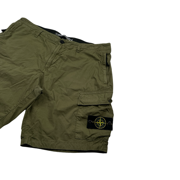 Stone Island 2021 Khaki Cotton Cargo Shorts - 38"
