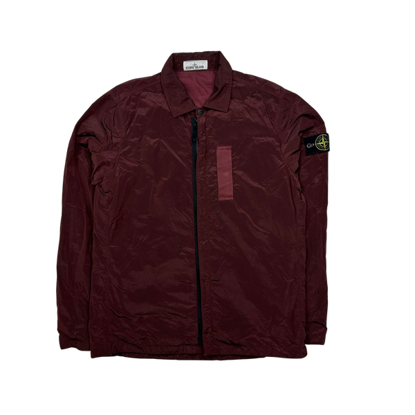 Stone Island Red Nylon Metal Shimmer Overshirt - Large
