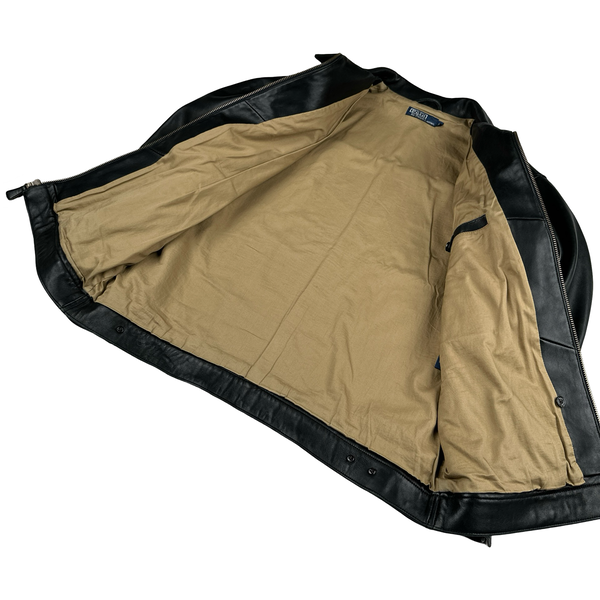 Ralph Lauren Black Heavyweight Leather Jacket - Medium