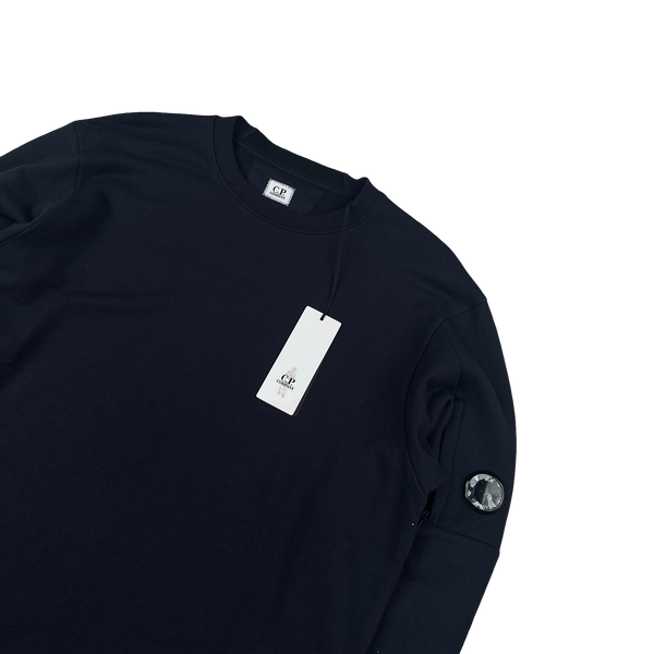 CP Company Navy Cotton Crewneck Lens Viewer Sweatshirt - XL