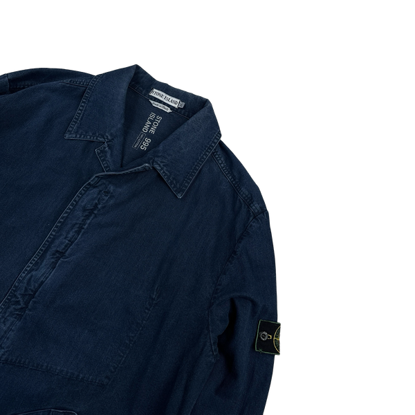 Stone Island Vintage 1994 Blue Denim Collared Jacket - XL