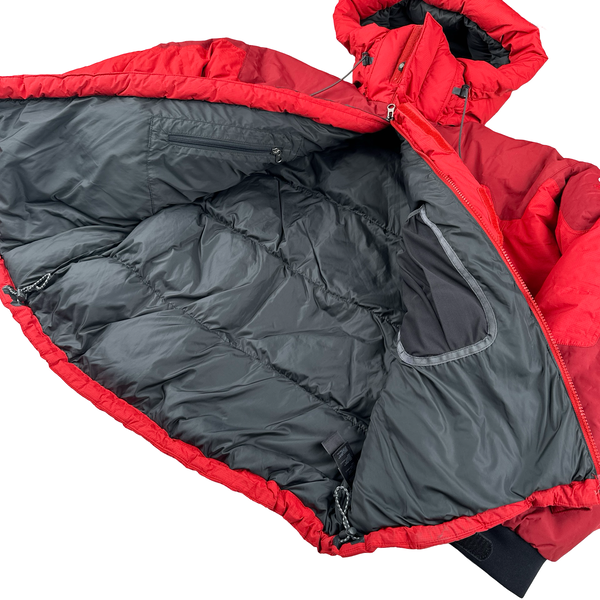 North Face Red Himalayan Summit Series 800 Down Hooded Puffer Jacket - Medium