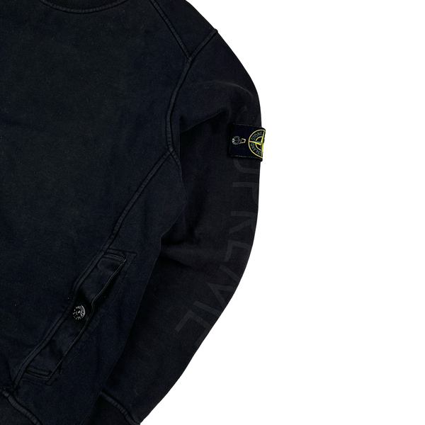 Stone Island Supreme 2014 Black Cotton Spellout Tracksuit Set - Large