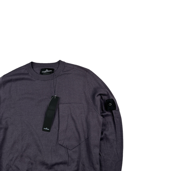 Stone Island 2018 Dark Plum Shadow Project Knitted Crewneck - Small