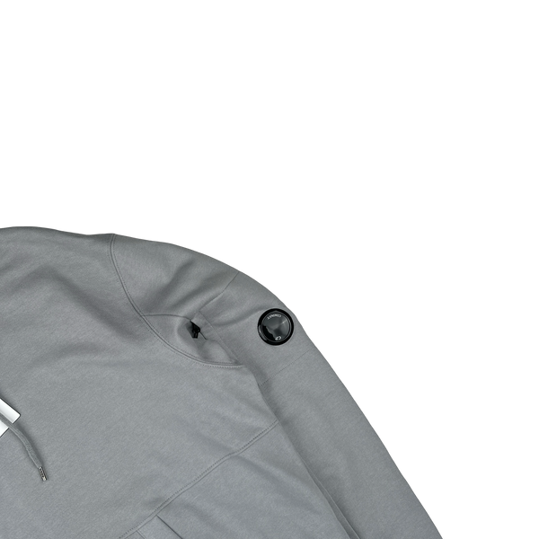CP Company Stone Grey Cotton Lens Viewer Pullover Hoodie - XXL
