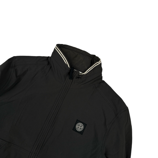 Stone Island 2014 Grey Soft Shell Compass Patch Zipped Bomber Jacket - XL