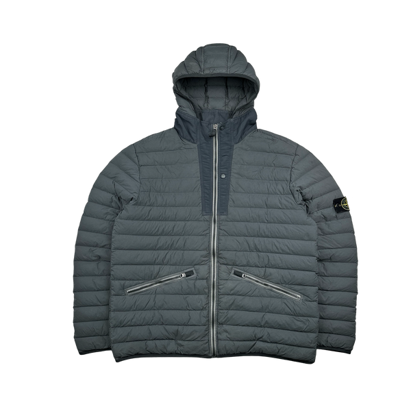 Stone Island 2019 Grey Loom Woven Down Puffer Jacket - XXL – Mat's