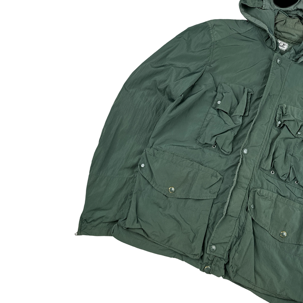 CP Company Teal Chrome Goggle Multi Pocket Jacket - Large