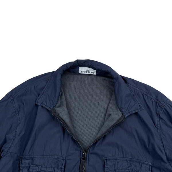 Stone Island 2019 Navy Lined Naslan Light Double Pocket Zipped Overshirt - 3XL
