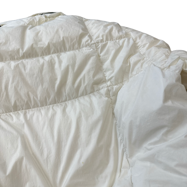 Stone Island White Garment Dyed Crinkle Reps Puffer Jacket - Medium