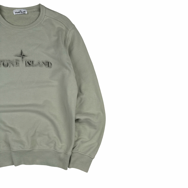 Stone Island 2019 Light Sage Green Cotton Crewneck - Medium