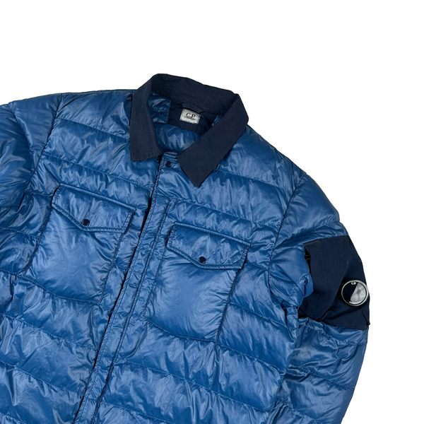 CP Company Blue DD Shell Collar Puffer Jacket - XXL