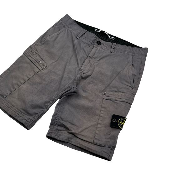 Stone Island 2017 Grey Slim Fit Cargo Shorts - 31"