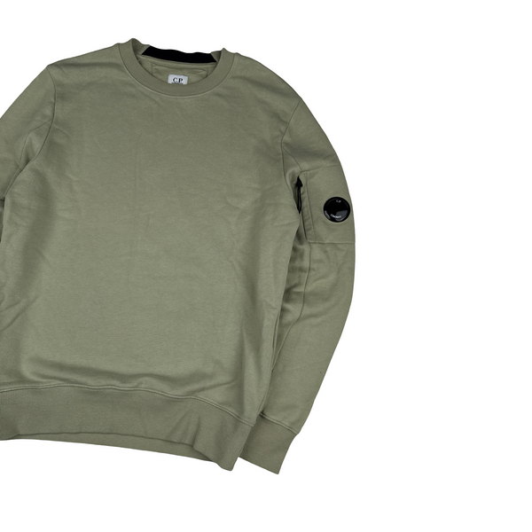 CP Company Green Cotton Lens Viewer Crewneck - Small