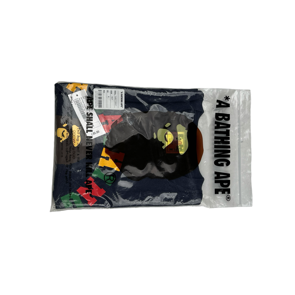 BAPE Spellout Ape Navy T Shirt - Medium