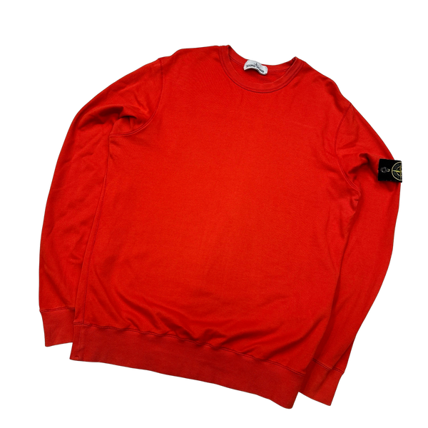 Stone Island 2015 Red Cotton Crewneck Sweatshirt - XL