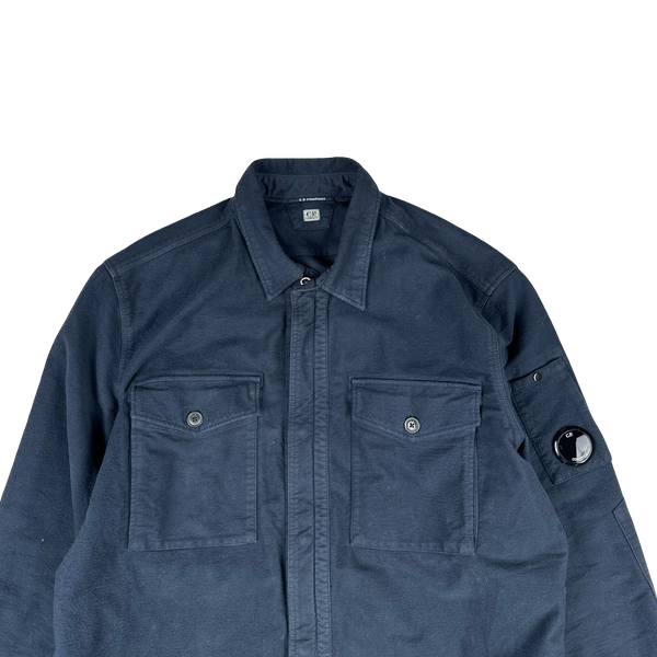CP Company Navy Moleskin Double Chest Pocket Overshirt Jacket - XL