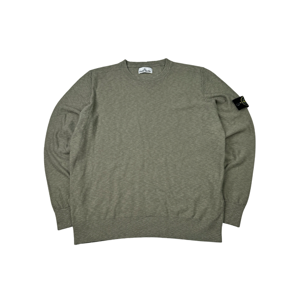 Stone Island Khaki 2019 Lightweight Knitted Crewneck Jumper - XXL