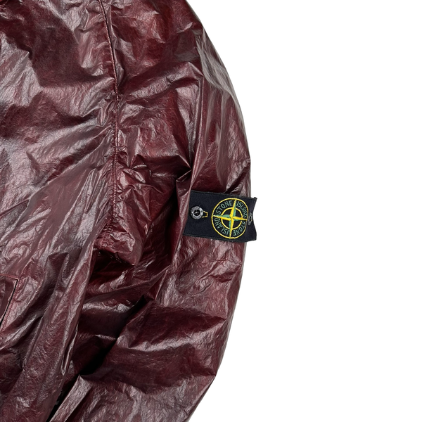 Stone Island 2001 Dark Red Micro Felt Transparent Laminated Web Jacket - Medium